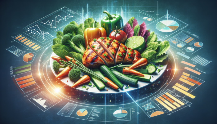 Protein With Whole Foods: Grilled chicken with colorful leafy greens, illustrating protein and whole foods' nutritional synergy.