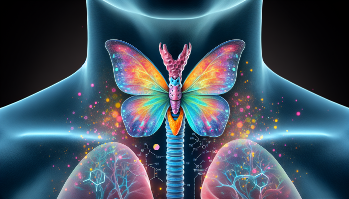 Advanced Thyroid Blood Test in Fleetwood: Butterfly-shaped thyroid gland in neck, synthesizing T3 and T4, affecting metabolism, heart rate, and temperature.