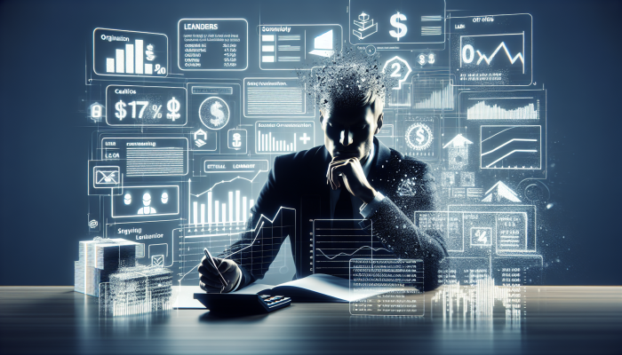 Debt Consolidation Loan Origination Fees Explained: | DCL Individual analyzing loan offers using calculators and charts to assess origination fees and interest rates.