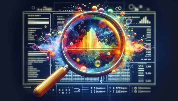 Understanding the Impact of Debt Consolidation on Your Credit Profile: A Comprehensive Guide | DCL A credit score report viewed through a magnifying glass, focusing on the "Immediate Effects of Debt Consolidation" section, featuring dynamic graphs and statistics.