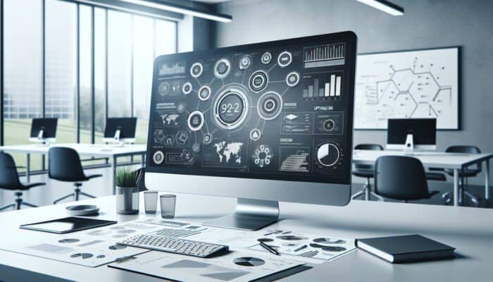 Understanding Rank Math for On-Page SEO: Interface of Rank Math SEO plugin on a computer screen in an office setting.