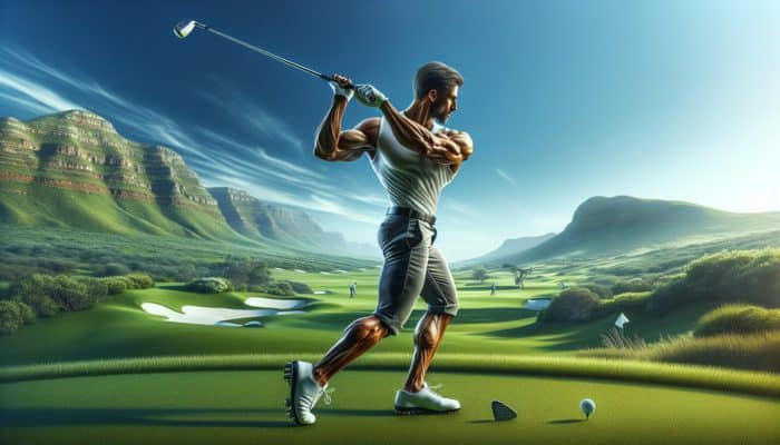 Louis Oosthuizen showcasing strength and consistency in his golf swing.
