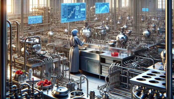 Commercial Plumbing Services in Langley: A commercial kitchen with a plumber addressing a leak, ensuring operational efficiency and health compliance.
